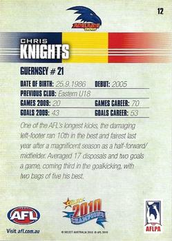 2010 Select AFL Champions #12 Chris Knights Back